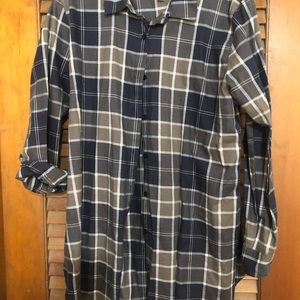 Garnet Hill plaid cotton tunic.